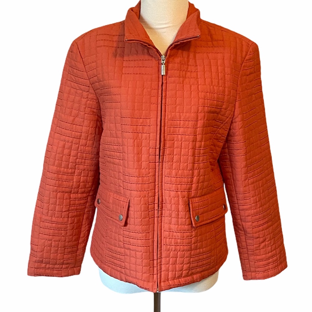 Keren Hart Orange Quilted Jacket - Medium